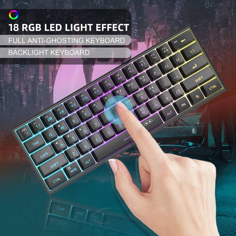Teclado mini Gamer Mecânico Compacto com RGB