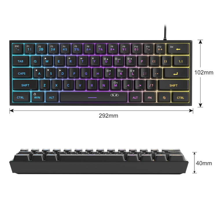 Teclado mini Gamer Mecânico Compacto com RGB